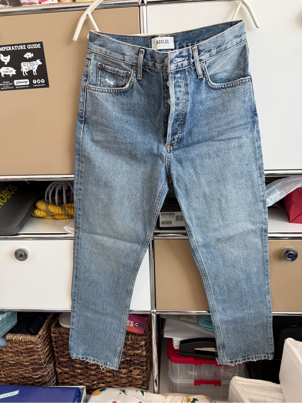 Agolde Women’s Riley High Rise Straight Crop Jeans